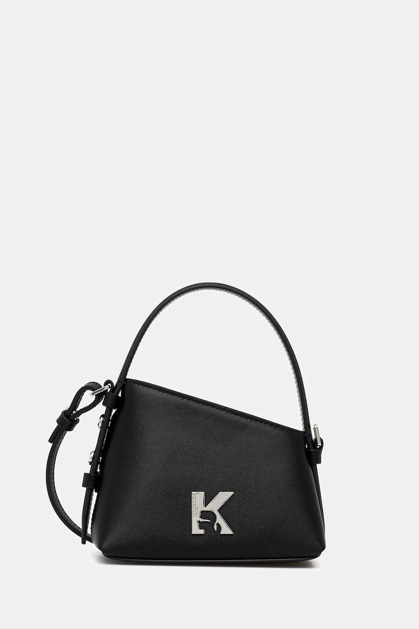 Karl Lagerfeld Jeans poșetă de piele culoarea negru, A3W30289