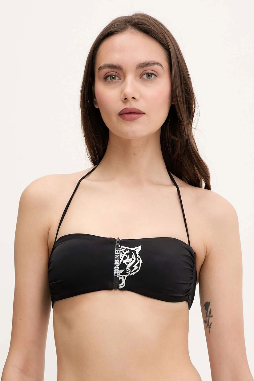 PLEIN SPORT sutien de baie culoarea negru, cupă ușor rigidizată, PS25WTP08