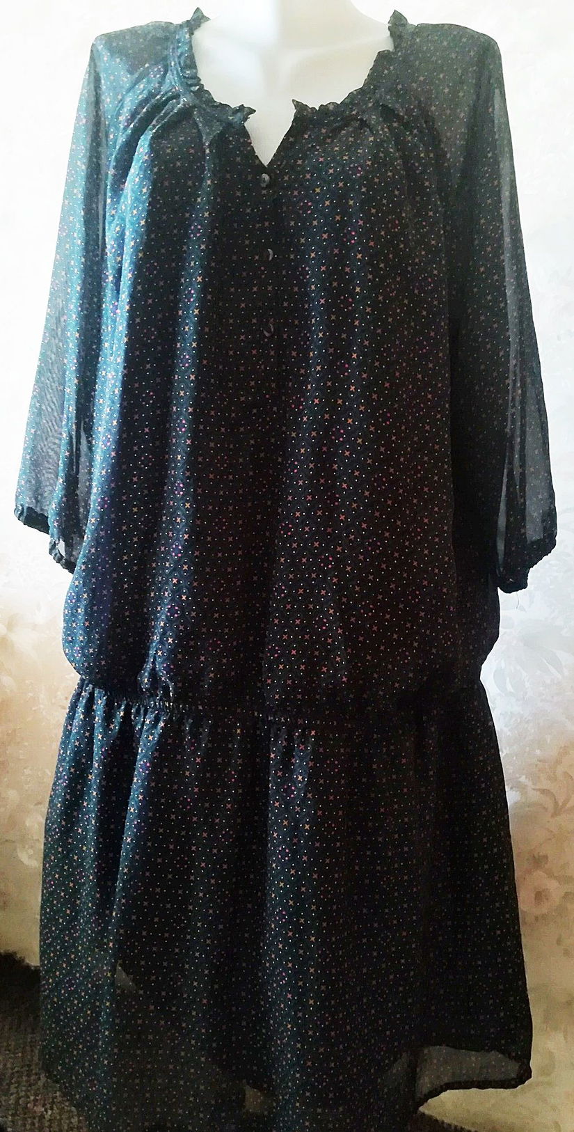rochie voal cu floricele , talie joasa ,Woman by Tchibo , 50