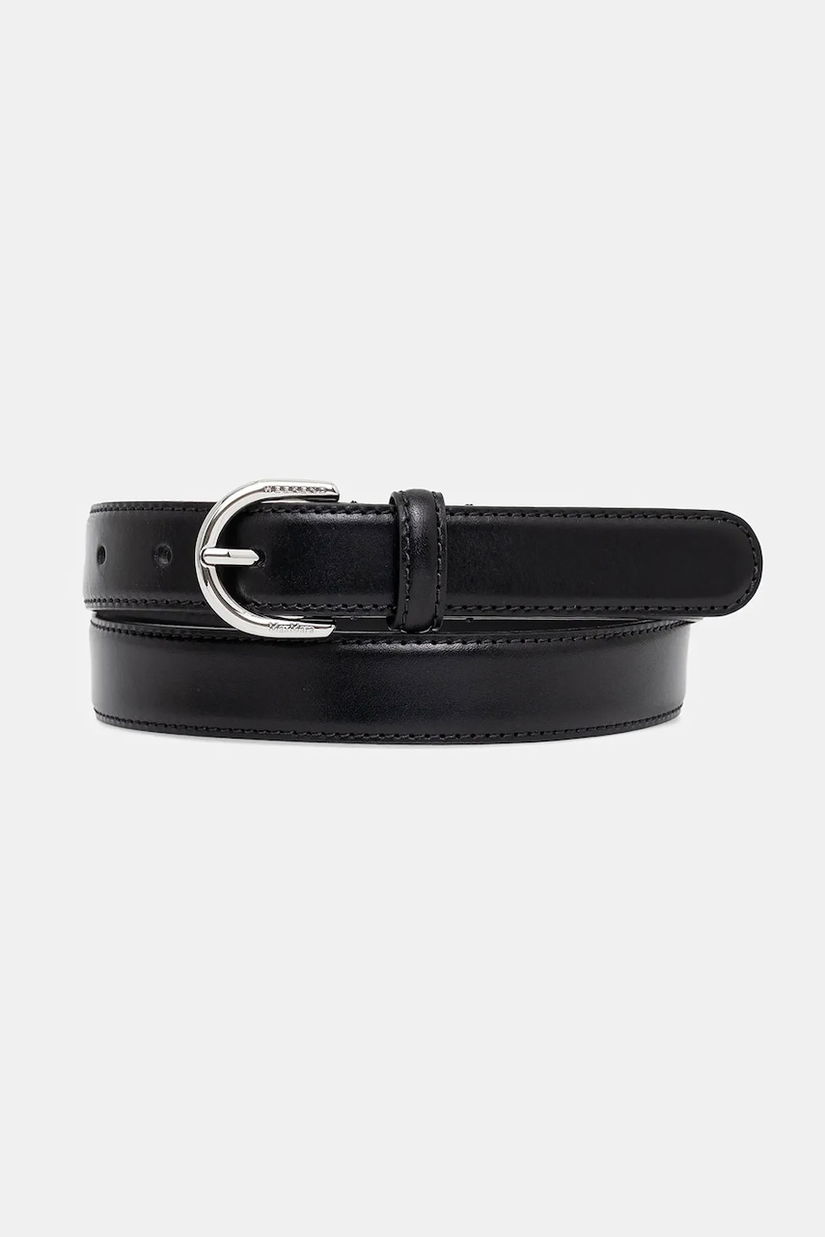 Weekend Max Mara curea de piele UDINE culoarea negru, 2525506044600