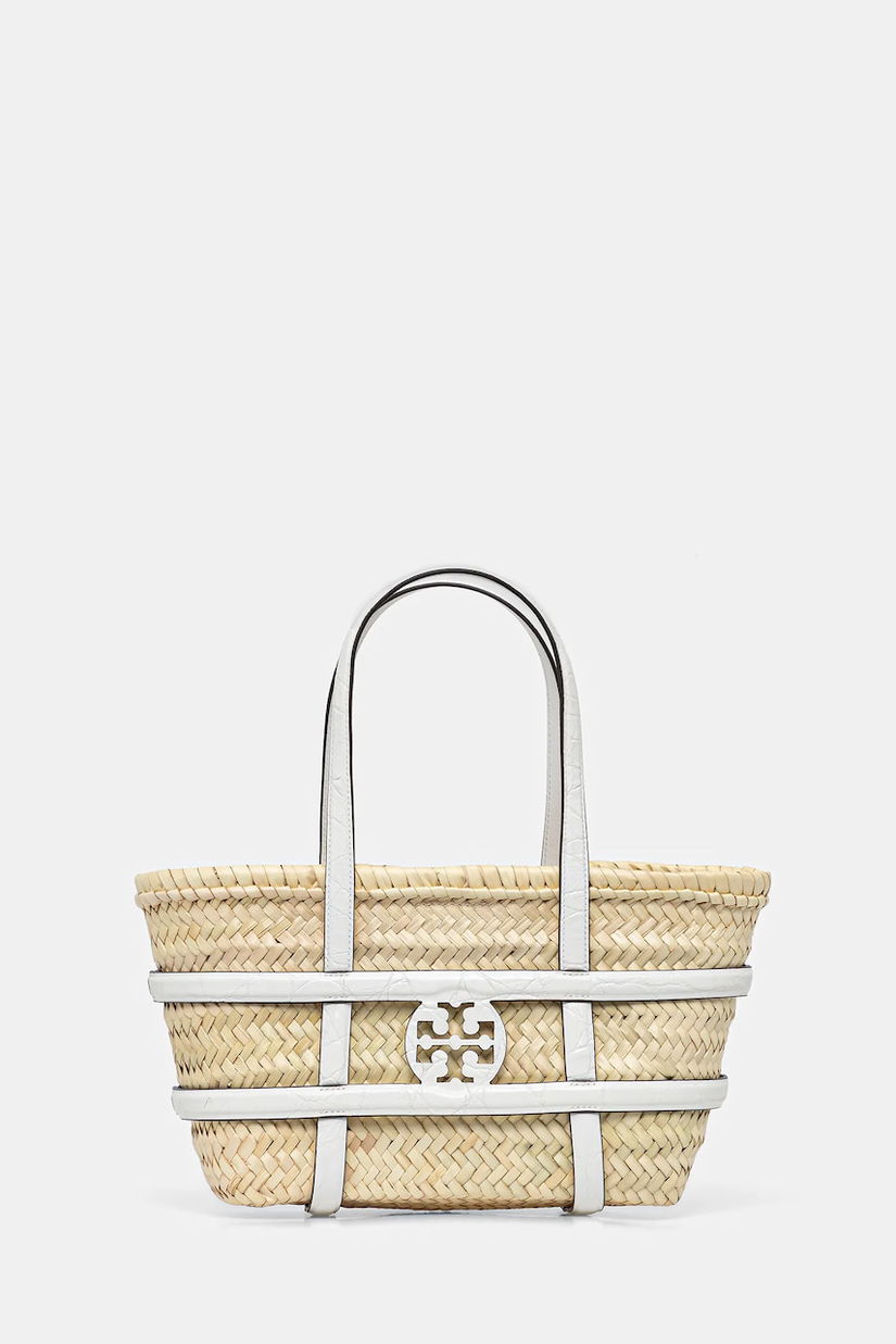 Tory Burch coș de plajă Ella Straw culoarea bej, 169398-100