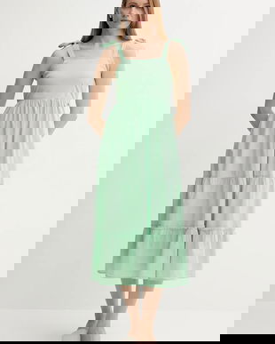 Pepe Jeans rochie culoarea verde, midi, evazați, PL953749