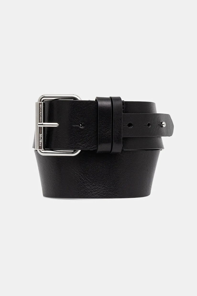 Weekend Max Mara curea de piele TEOREMA culoarea negru, 2525506074600