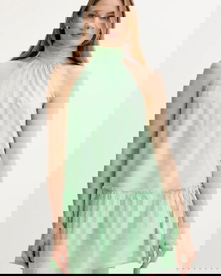 Pepe Jeans rochie din bumbac culoarea verde, mini, evazați, PL953761