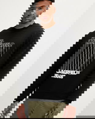 Karl Lagerfeld Jeans bluză culoarea negru, cu imprimeu, A3M20018