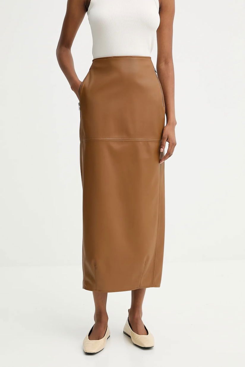 MM fustă FABIANA culoarea maro, maxi, creion, 2526776037600