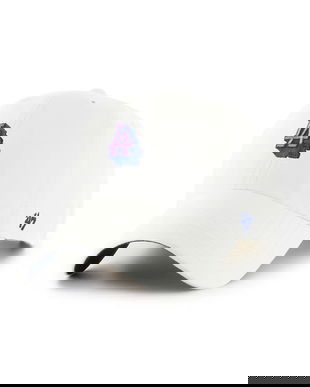 47 brand șapcă de baseball din bumbac MLB Los Angeles Dodgers culoarea alb, uni, B-CHPCU12GWS-WHA