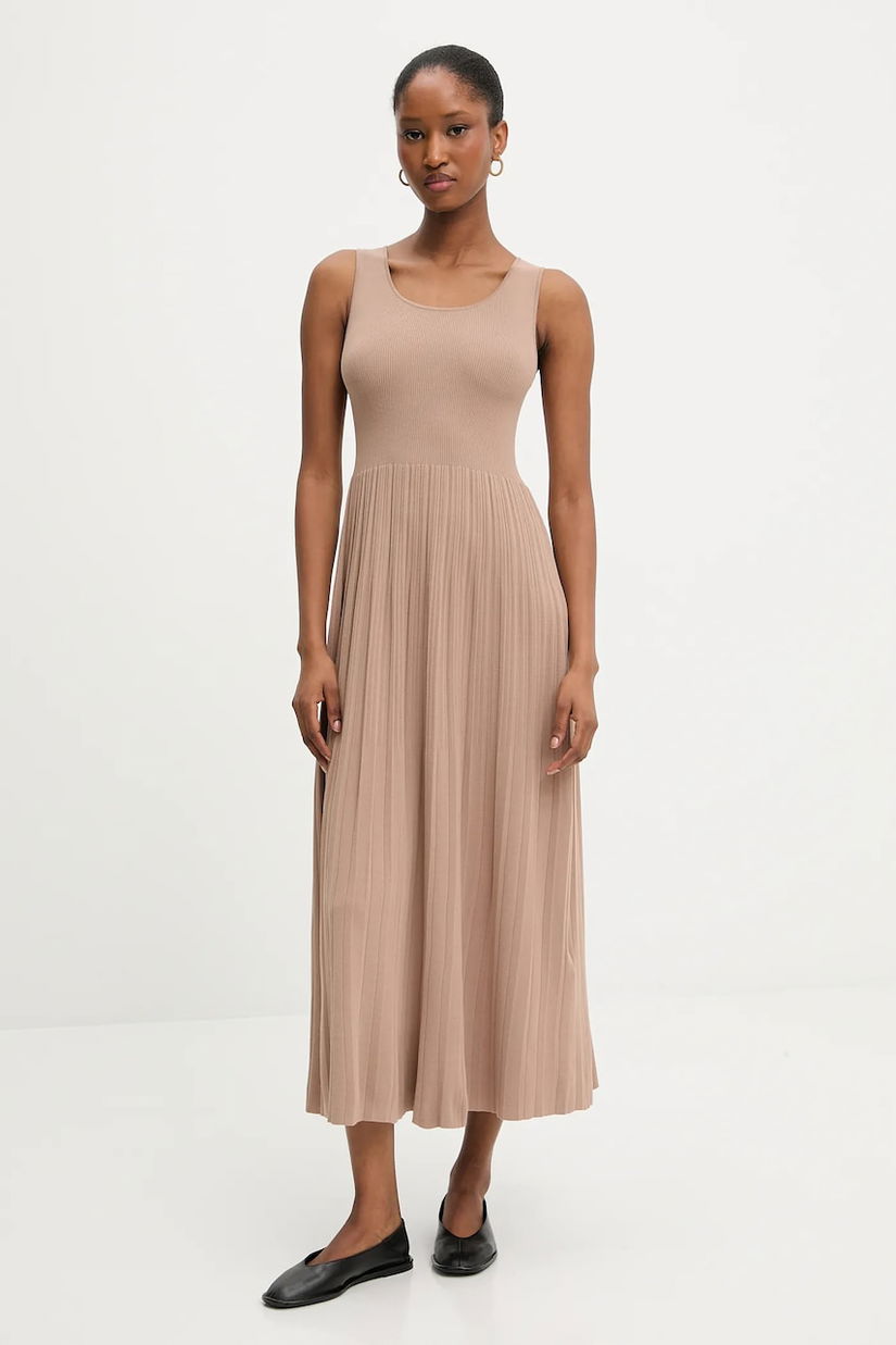 Weekend Max Mara rochie MARKUS culoarea bej, midi, evazați, 2525326011600