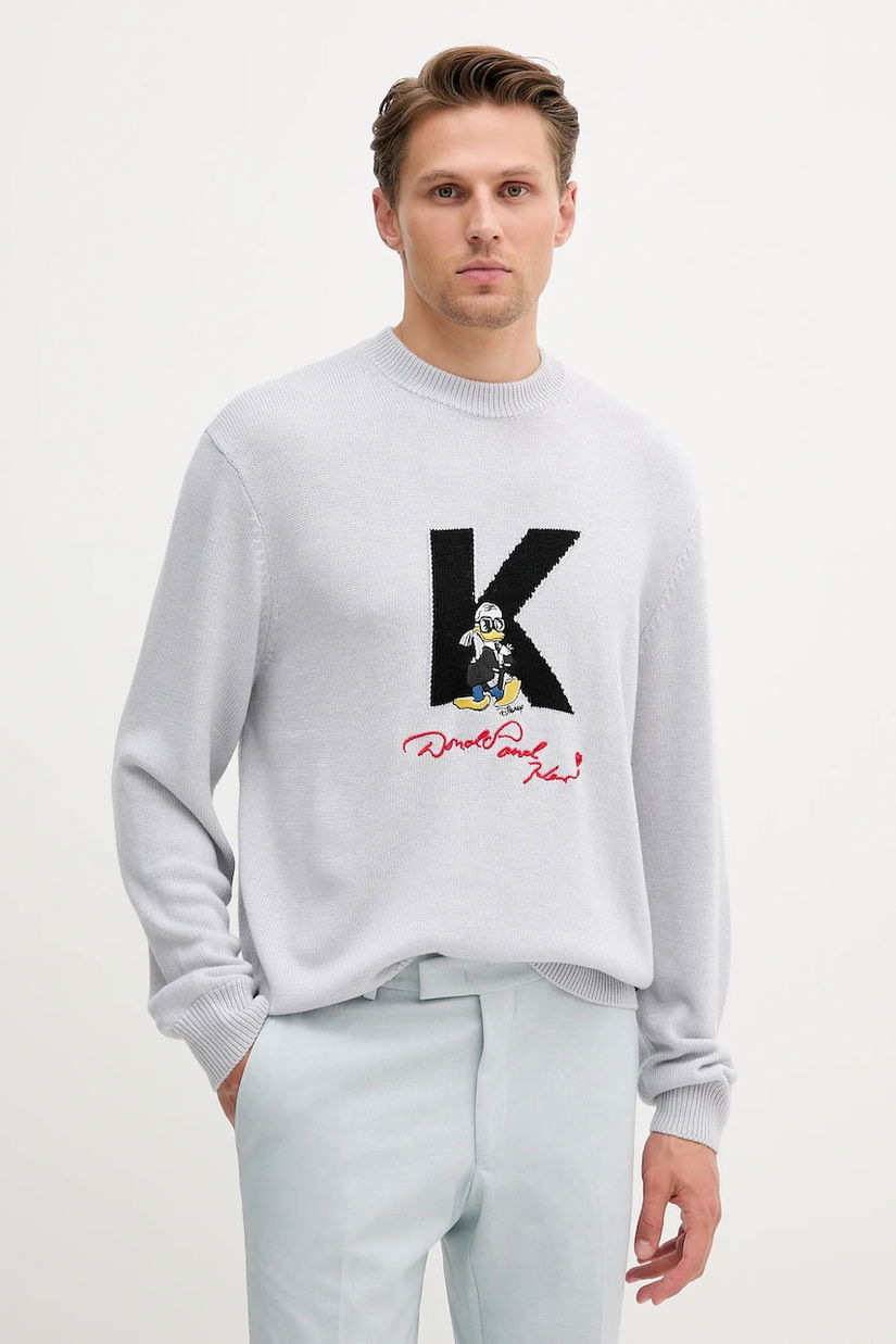 Karl Lagerfeld pulover DISNEY culoarea gri, light, 553370.655099
