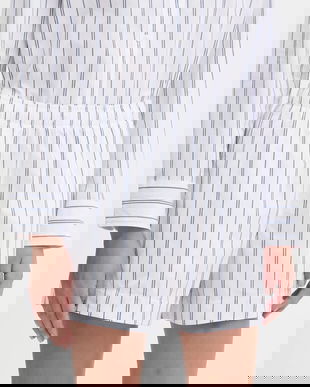 Abercrombie & Fitch pantaloni scurți din bumbac culoarea alb, cu imprimeu, high waist, KI149-5298