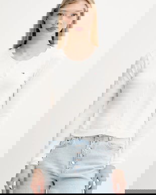 Tommy Jeans cardigan din bumbac culoarea alb, light, DW0DW20976