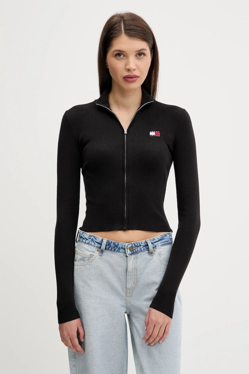 Tommy Jeans cardigan culoarea negru, light, DW0DW20967