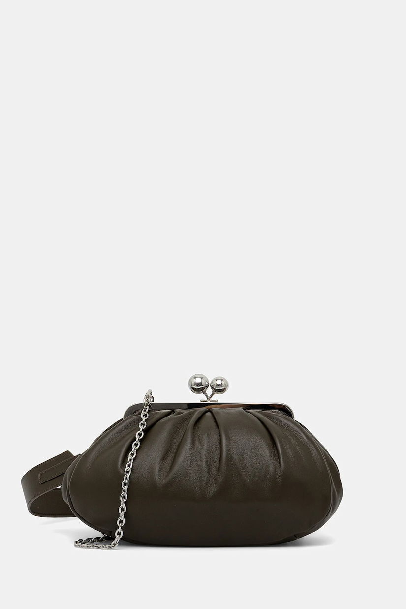 Weekend Max Mara poșetă piele CUBICO culoarea verde, 2525516194600