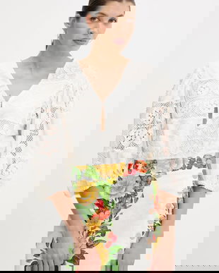 Farm Rio body culoarea alb, uni, 335864