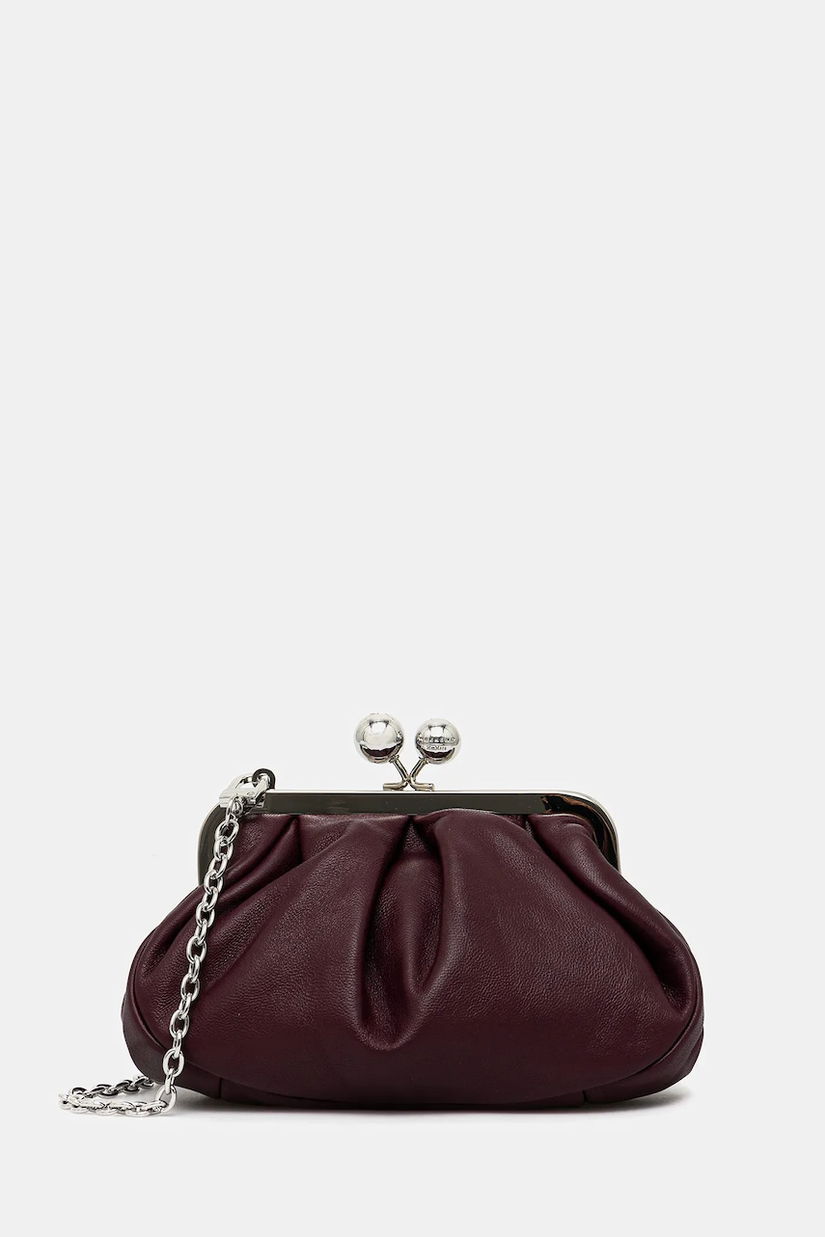 Weekend Max Mara poșetă de piele PRATI culoarea bordo, 2525516204600
