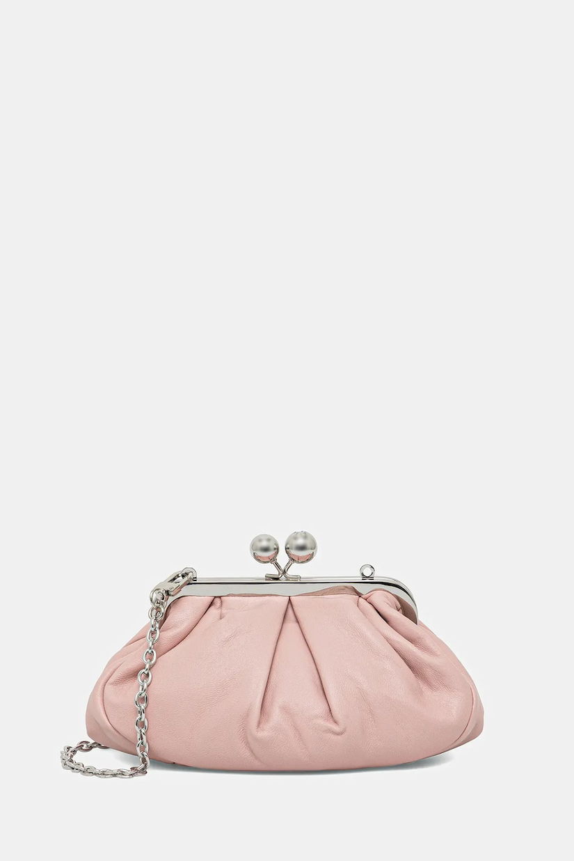 Weekend Max Mara poșetă de piele PRATI culoarea roz, 2525516204600