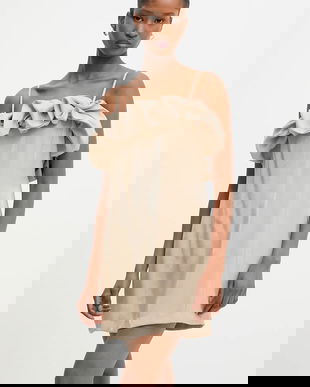 Answear Lab rochie culoarea bej, mini, mulata