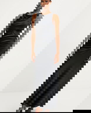 Answear Lab rochie culoarea negru, maxi, evazati