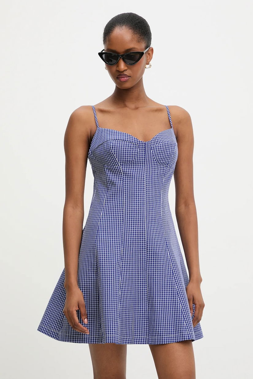 Answear Lab rochie din bumbac culoarea albastru marin, mini, evazati