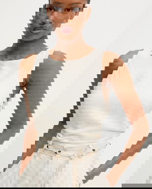 Answear Lab bluza din in culoarea bej, neted