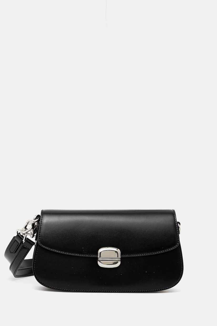 Answear Lab poseta de piele culoarea negru