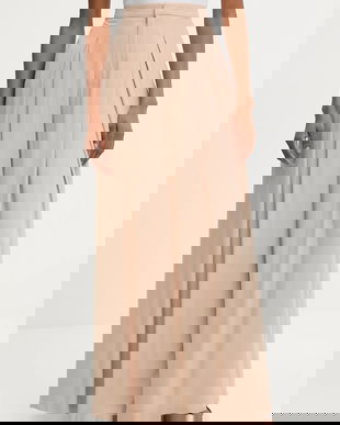 Answear Lab pantaloni culoarea bej, lat, high waist