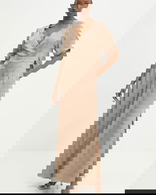 Answear Lab salopeta culoarea auriu, cu decolteu in v