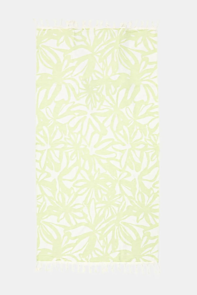United Colors of Benetton prosop de plajă din bumbac culoarea bej, 665N1800T