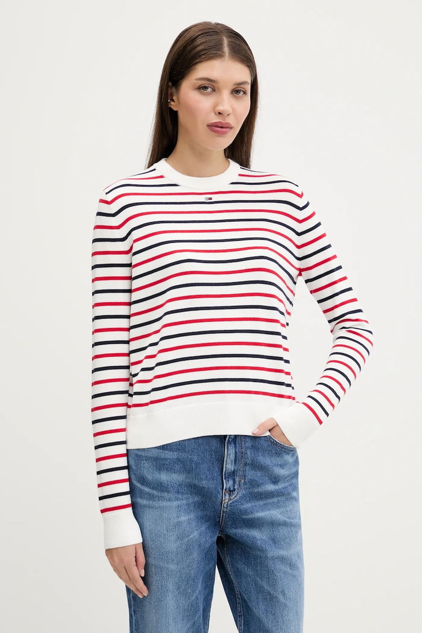 Tommy Jeans pulover de bumbac culoarea negru, light, DW0DW20159