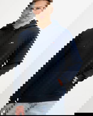 Tommy Jeans bluză culoarea bej, cu glugă, uni, DM0DM20742