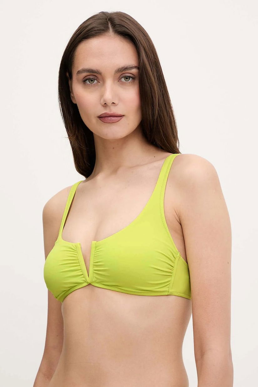 United Colors of Benetton sutien de baie culoarea negru, cupă usor rigidizata, 3P5H5R1JZ