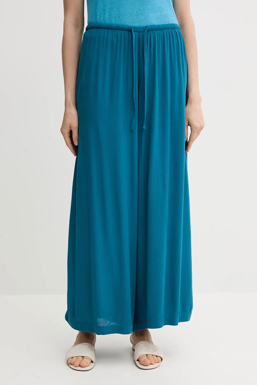 United Colors of Benetton pantaloni culoarea turcoaz, lat, high waist, 4VW95F00C