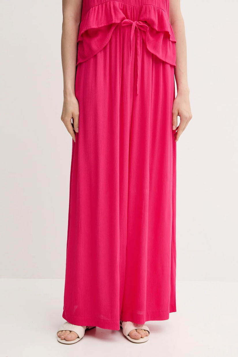 United Colors of Benetton pantaloni culoarea roz, lat, high waist, 4VW95F00C