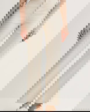 United Colors of Benetton pantaloni culoarea bej, drept, high waist, 4T91DF099