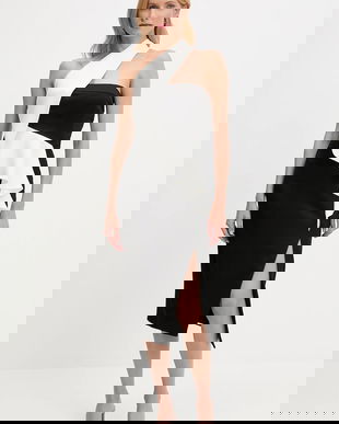 Karl Lagerfeld rochie culoarea negru, midi, drept, A3W13025