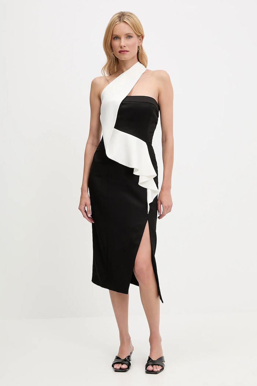 Karl Lagerfeld rochie culoarea negru, midi, drept, A3W13025