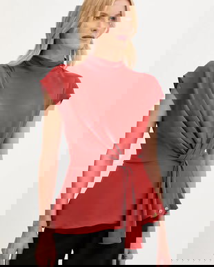 Karl Lagerfeld bluză culoarea portocaliu, uni, A3W11017