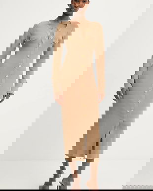 Karl Lagerfeld rochie culoarea verde, midi, mulată, A3W13038