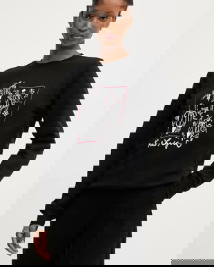 Karl Lagerfeld hanorac de bumbac KARL SERIES culoarea negru, cu imprimeu, A3W20065