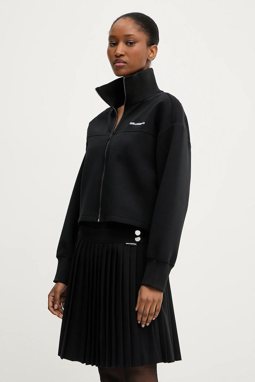 Karl Lagerfeld bluză culoarea negru, cu imprimeu, A3W20017