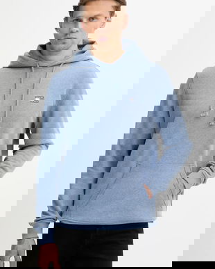 Tommy Jeans hanorac de bumbac cu glugă, melanj, DM0DM21922