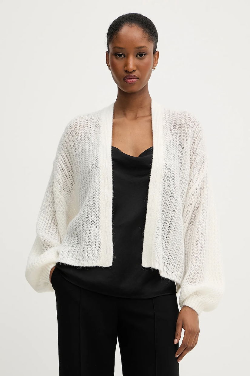 BOSS Orange cardigan din amestec de lână culoarea bej, light, 50545878
