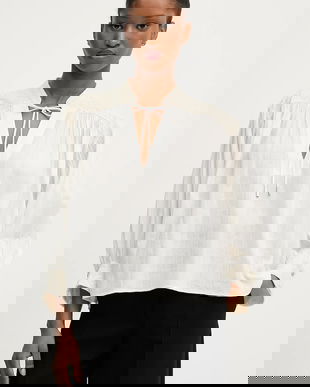 BOSS Orange bluză din bumbac culoarea bej, cu imprimeu, 50546176