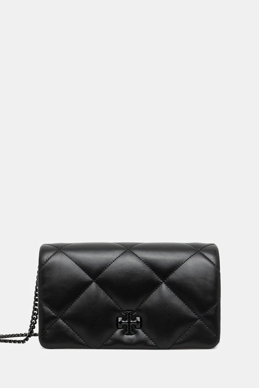 Tory Burch poșetă de piele Kira Diamond culoarea negru, 170622-001