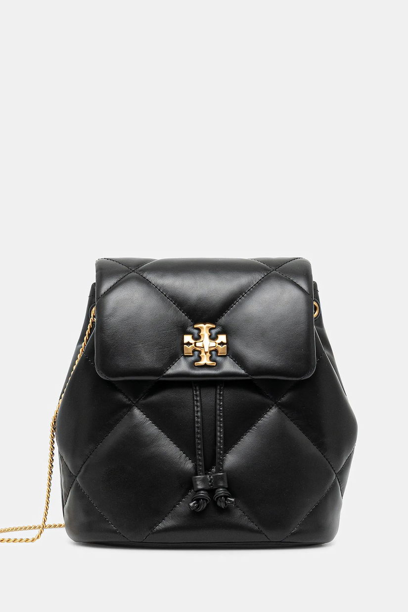 Tory Burch ghiozdan de piele Kira Diamond culoarea negru, mic, uni, 170485-001