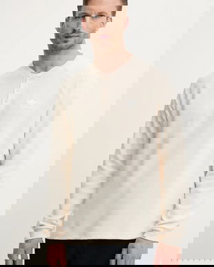 adidas Originals bluză Essentials culoarea bej, uni, JX2757