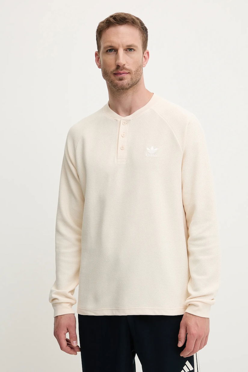 adidas Originals bluză Essentials culoarea bej, uni, JX2757