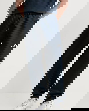 adidas pantaloni de trening Stadium culoarea bleumarin, cu imprimeu, JZ6431