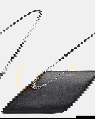 Tory Burch poșetă de piele Perry culoarea negru, 175544-001