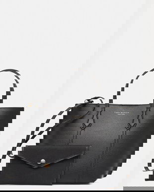Tory Burch poșetă de piele Perry culoarea negru, 174234-001